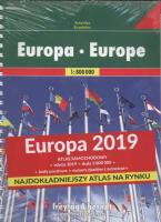 Atlas Europa 1:800 000 2019. Autor:   Praca zbiorowa. SmakLiter.pl Okładka książki Atlas Europa 1:800 000 2019