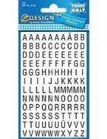 Opakowanie Naklejki czarne litery na białym tle - 6,5mm