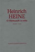 O Niemczech i o sobie. Autor: Heinrich Heine. SmakLiter.pl Okładka książki O Niemczech i o sobie