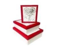 Opakowanie Pudełko Walentynka biały-czerwony S ROZETTE