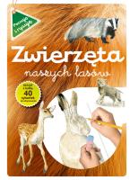 Zwierzęta naszych lasów zeszyt z kalką. Autor: Katarzyna Kopiec-Sekieta. SmakLiter.pl Okładka książki Zwierzęta naszych lasów zeszyt z kalką