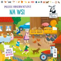 Kapitan Nauka Puzzle obserwacyjne Na wsi 4+ 54 elementy + plakat. Autor: Gabriela Bieniek-Zaremba. SmakLiter.pl Okładka książki Kapitan Nauka Puzzle obserwacyjne Na wsi 4+ 54 elementy + plakat