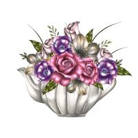 Opakowanie Karnet Swarovski kwadrat CL0329 Kwiaty w imbry