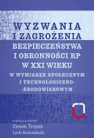 Okładka książki Wyzwania i zagrożenia bezpieczeństwa i obronności RP w XXI wieku