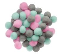 Opakowanie Zestaw Pomponów różowe, morskie, szare 50 szt.