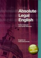 Absolute Legal English B2-C1 + CD. Autor: Callanan Helen, Edwards Lynda. SmakLiter.pl Okładka książki Absolute Legal English B2-C1 + CD