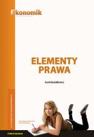 Elementy prawa - ćwiczenia. Autor: Jacek Musiałkiewicz. SmakLiter.pl Okładka książki Elementy prawa - ćwiczenia