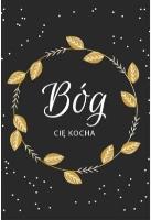 Okładka książki Kartka składana Bóg Cię kocha złocona