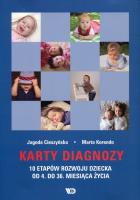 Karty Diagnozy 10 etapów rozw dziecka 4-36 mca. Autor: Cieszyńska Jagoda, Korendo Marta. SmakLiter.pl Okładka książki Karty Diagnozy 10 etapów rozw dziecka 4-36 mca