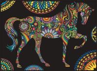 Opakowanie Kolorowanka Welwetowa 47x35 Koń Mandale