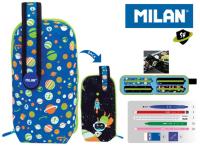 Opakowanie Multipiórnik MILAN owalny z 4 piórnikami SH niebieski wzorki