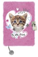 Opakowanie Pamiętnik z kłódką A5/96K My Little Friend Kot Pin