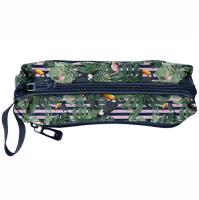 Opakowanie Piórnik trzykomorowy w kolorowe kwiaty