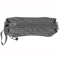 Opakowanie Piórnik trzykomorowy w kropki szary