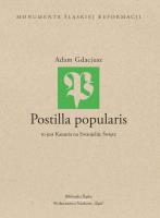 Postilla popularis. Autor: Gdacjusz Adam. SmakLiter.pl Okładka książki Postilla popularis