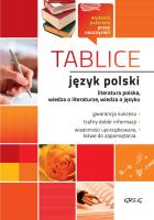 Tablice: język polski (literatura polska + wiedza o literaturze + wiedza o języku). Autor: Zespół redakcyjny Wydawnictwa GREG. SmakLiter.pl Okładka książki Tablice: język polski (literatura polska + wiedza o literaturze + wiedza o języku)