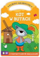 Bajkowe kolorowanki. Kot w butach. Autor: Agnieszka Matz. SmakLiter.pl Okładka książki Bajkowe kolorowanki. Kot w butach