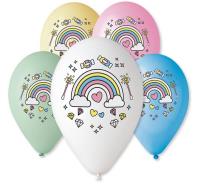 Opakowanie BALONY PREMIUM MAGICZNA TĘCZA NAD. KOLOROWY 12 CALI 5 SZTUK GS110/P662