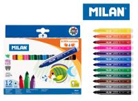 Opakowanie Flamastry maxi Super Washable 12 kolorów MILAN