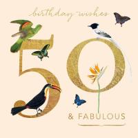 Opakowanie Karnet kwadrat z kopertą Urodziny 50