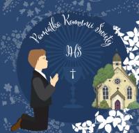 Opakowanie Karnet Swarovski kwadrat CL103_SG Komunia Chłopiec