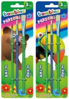 Opakowanie Pędzelki do farb i kleju Bambino, 3 rozmiary 12 sztuk mix