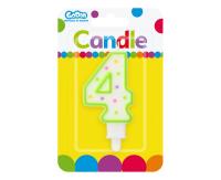 Opakowanie ŚWIECZKA CYFERKA Z KROPECZKAMI 4 7.5 CM PF-SCK4