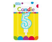 Opakowanie ŚWIECZKA CYFERKA Z KROPECZKAMI 5 7.5 CM PF-SCK5