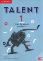 Talent  1 Teacher's Book and Tests. Autor: Alastair Lane, Kennedy Clare, Ting Teresa. SmakLiter.pl Okładka książki Talent  1 Teacher's Book and Tests