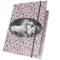 Opakowanie Teczka z gumką A4 szara w kwiatki 15 sztuk