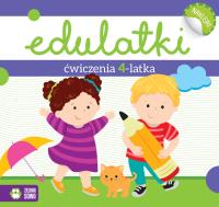 ĆWICZENIA 4-LATKA EDULATKI. Autor: Dominika Bylica. SmakLiter.pl Okładka książki ĆWICZENIA 4-LATKA EDULATKI