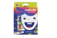 Farby tempera w tubie 6 kolorów NEBULO. Wydawca: Nebulo. SmakLiter.pl Opakowanie Farby tempera w tubie 6 kolorów NEBULO