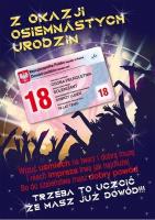 Opakowanie Karnet Party naklejany B6+koperta Urodziny 18 wz15