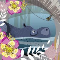 Opakowanie Karnet Swarovski kwadrat Hipopotam