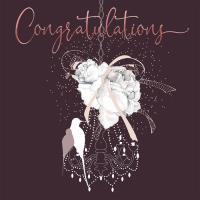 Opakowanie Karnet Swarovski kwadrat Ślub bukiet