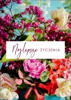 Kartka - Najlepsze życzenia - kwiaty. Wydawca: Koinonia. SmakLiter.pl Opakowanie Kartka - Najlepsze życzenia - kwiaty