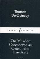 Okładka książki On Murder Considered as One of the Fine Arts