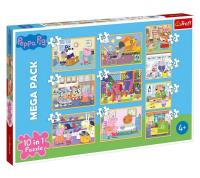 Opakowanie Puzzle 10w1 Świnka Peppa z przyjaciółmi TREFL