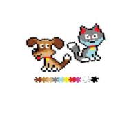 Puzzle 700 Pixelki Jixelz Kot i pies. Wydawca: Qelements. SmakLiter.pl Opakowanie Puzzle 700 Pixelki Jixelz Kot i pies