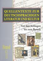 Quellentexte zur Deutschsprachigen Literatur und Kultur Band 1. Wydawca: Poznańskie. SmakLiter.pl Opakowanie Quellentexte zur Deutschsprachigen Literatur und Kultur Band 1
