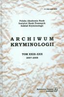 Opakowanie Archiwum kryminologii t. XXIX-XXX 2007-2008