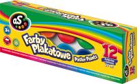 Opakowanie Farby plakatowe 12 kolorów 20ml AS
