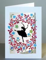 Opakowanie Karnet PM124 wycinany + koperta Baletnica