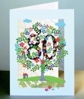 Opakowanie Karnet PM180 wycinany + koperta Urodziny 80