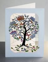 Opakowanie Karnet PM203 wycinany + koperta Motyle na drzewie