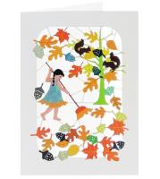 Opakowanie Karnet PM401 wycinany + koperta Jesień