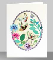 Opakowanie Karnet PM509 wycinany + koperta Motyle w kwiatach