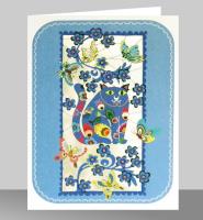 Opakowanie Karnet PM541 wycinany + koperta Niebieski kot