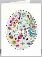 Opakowanie Karnet PM556 wycinany + koperta Jednorożec