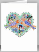 Opakowanie Karnet PM569 wycinany + koperta Ślub Ptaszki